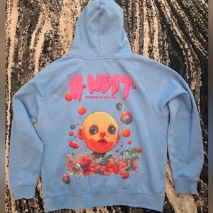 G-West blue hoodie with graphic baby print on the back #hoodie